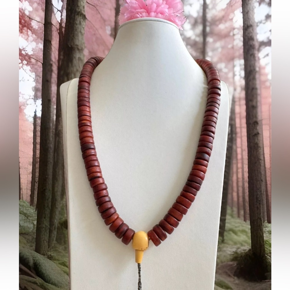 Vintage Yak Bone Handmade Tibetan Rosary Mala For Meditation,Prayer & Yoga 26”in